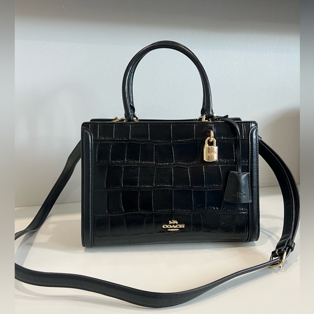 Coach Zoe Carryall Embossed Croc